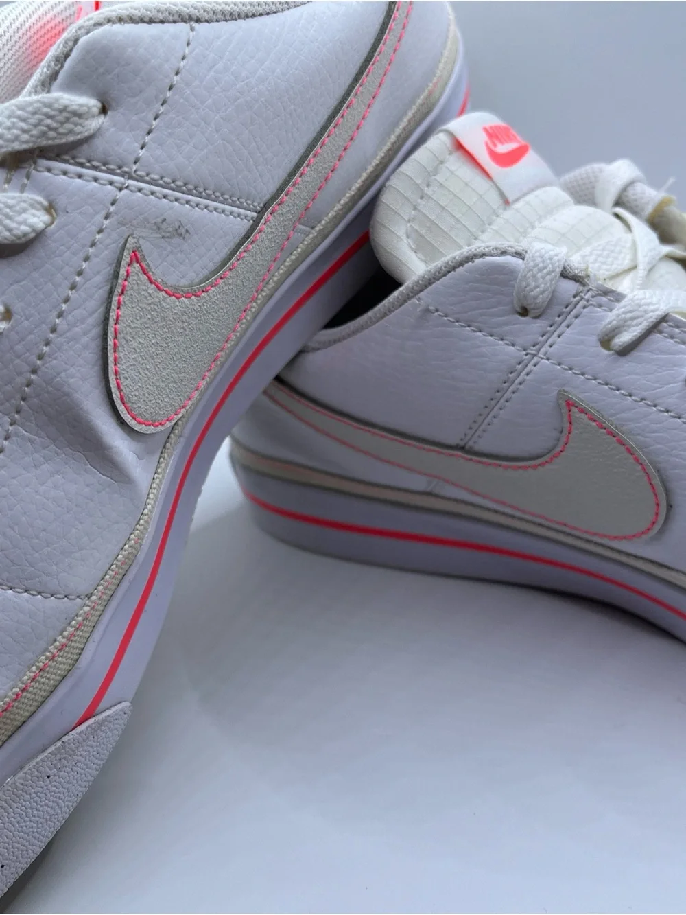 Nike Women’s White Low-Top Sneakers with Pink and Yellow Accents 12